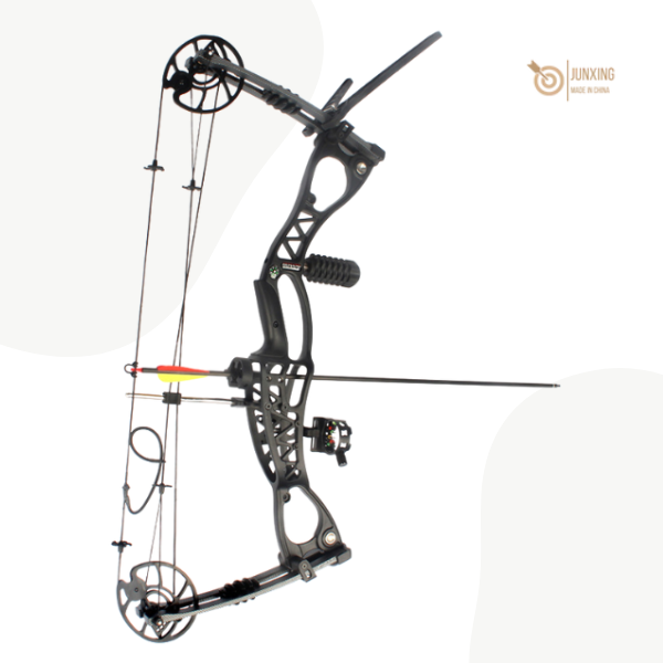 Junxing M127 Compound Bow Black Hunting Bow with Fiberglass Limbs